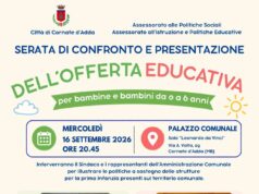 Cornate d’Adda, incontro pubblico sulla prima infanzia: il 16 settembre si presenta l’offerta educativa 0-6 anni