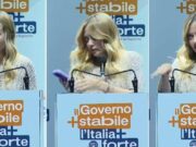 Meloni, la telefonata e il discorso interrotto a Bari: “È mia figlia, scusate…”