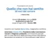 Seveso: al via la rassegna “Autunno d’autore” con Marco Erba e le sue “18 voci dal carcere”